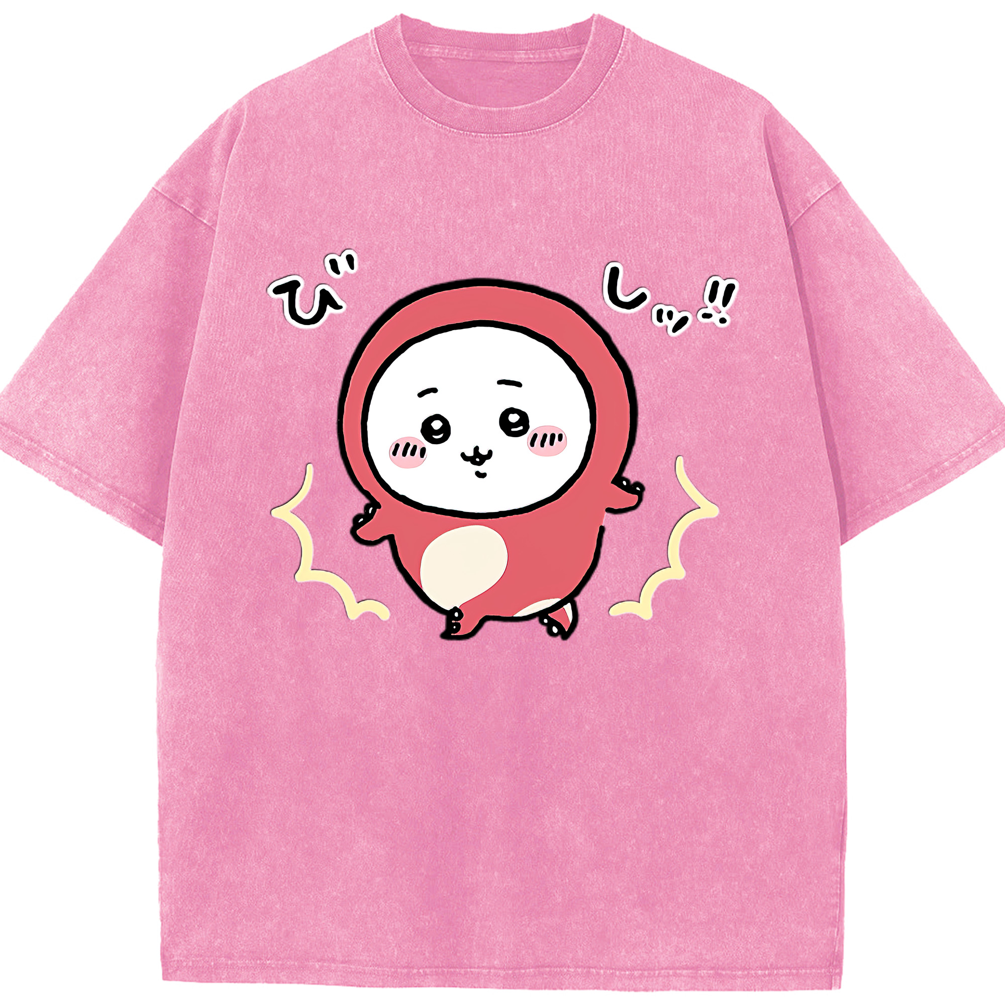 （画像用） ちいかわ ちいかわ Chii-kawa chiikawa 綿100% ヴィンテージ風 半袖Tシャツ（フロントプリント）